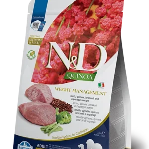 Farmina N&D Quinoa Weight Management w/ Lamb, Quinoa, Broccoli & Asparagus Recipe Adult All Medium & Maxi Dog Food