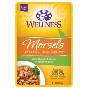 Wellness Morsels w/ Chicken & Turkey in Savory Sauce Adult Wet Cat Food