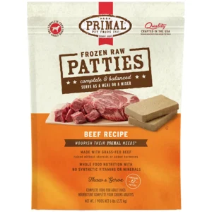 Primal Raw Frozen Canine Patties Beef Formula Dog Food