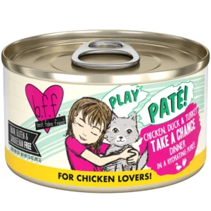 Weruva BFF Play Paté! Chicken, Duck & Turkey Take a Chance Dinner in a Hydrating Purée Canned Cat Food