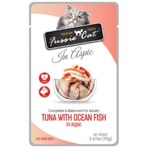 Fussie Cat Premium Pouch Tuna w/ Ocean Fish in Aspic Wet Adult Cat Food