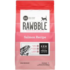 Bixbi Rawbble Freeze-Dried Raw Coated Salmon Recipe Grain Free Dry Cat Food