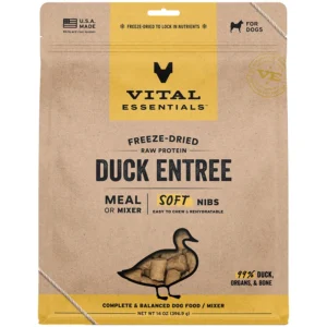 Vital Essentials Duck Entrée & Mixer Soft Nibs Freeze-Dried Raw Dog Food