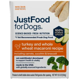 JustFoodforDogs Pantry Fresh Turkey & Whole Wheat Macaroni Recipe Gently Cooked Dog Food