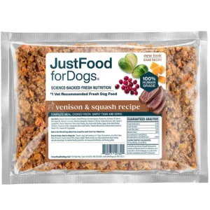 JustFoodforDogs Venison & Squash Recipe Frozen Cooked Dog Food