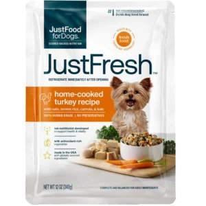 JustFoodforDogs JustFresh Home-Cooked Turkey Recipe w/ Oats, Brown Rice, Carrots & Kale Adult Dog Food