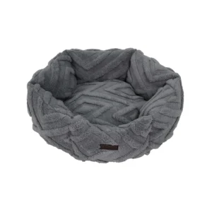 Pure Comfort Gray Woven Clamshell Cuddler Pet Bed