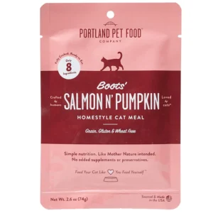 Portland Pet Food Boots’ Salmon N’ Pumpkin Homestyle Meal Cat Food Topper