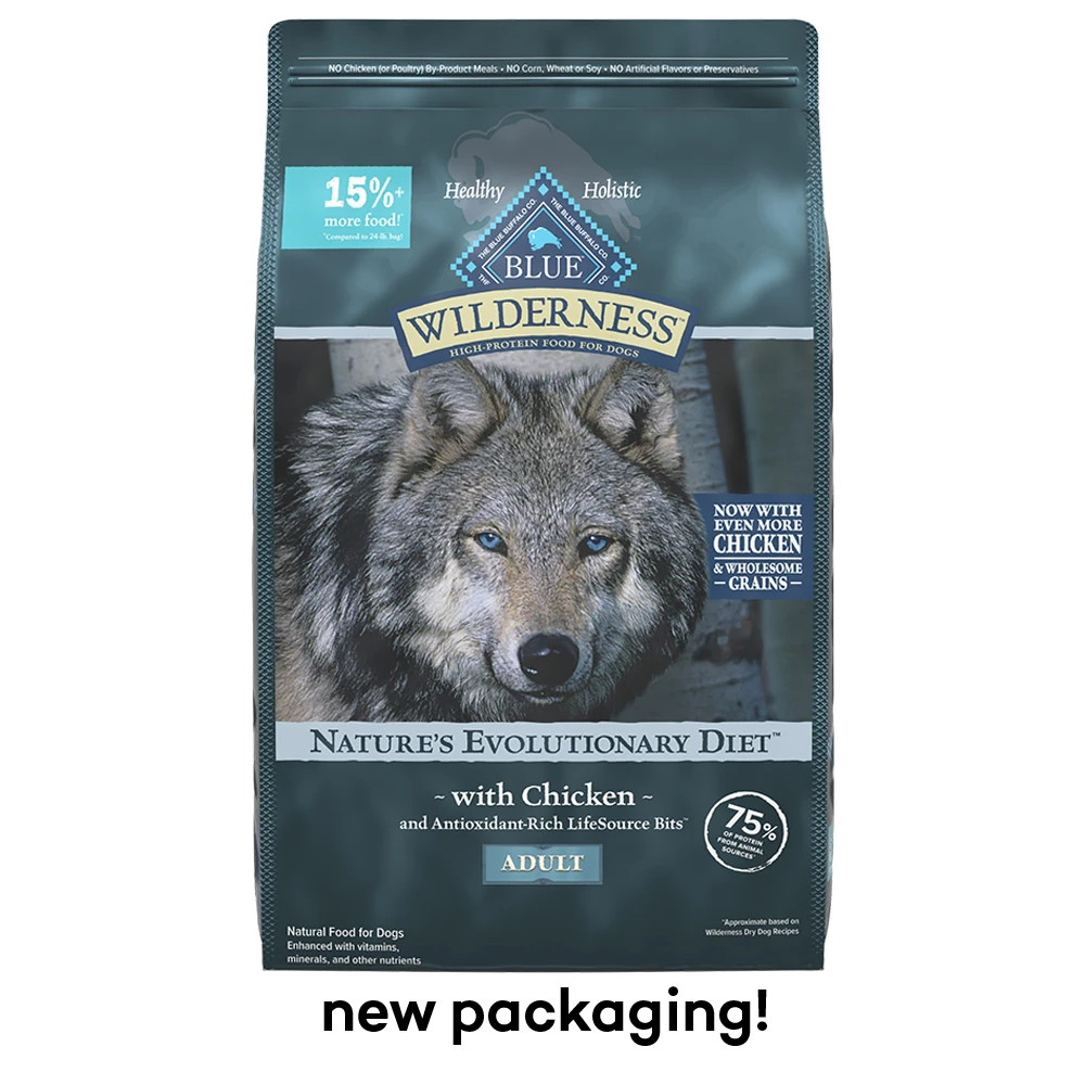 Blue Wilderness Nature’s Evolutionary Diet w/ Chicken & Wholesome Grains Adult Dry Dog Food